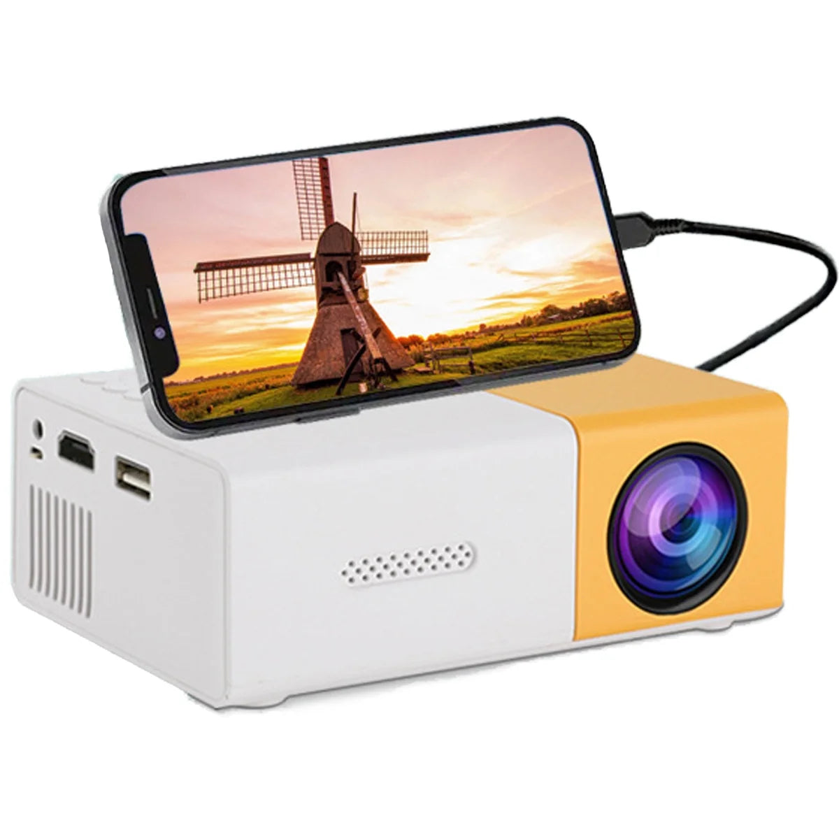 Wifi 1080P LED Mini Projector, Yellow